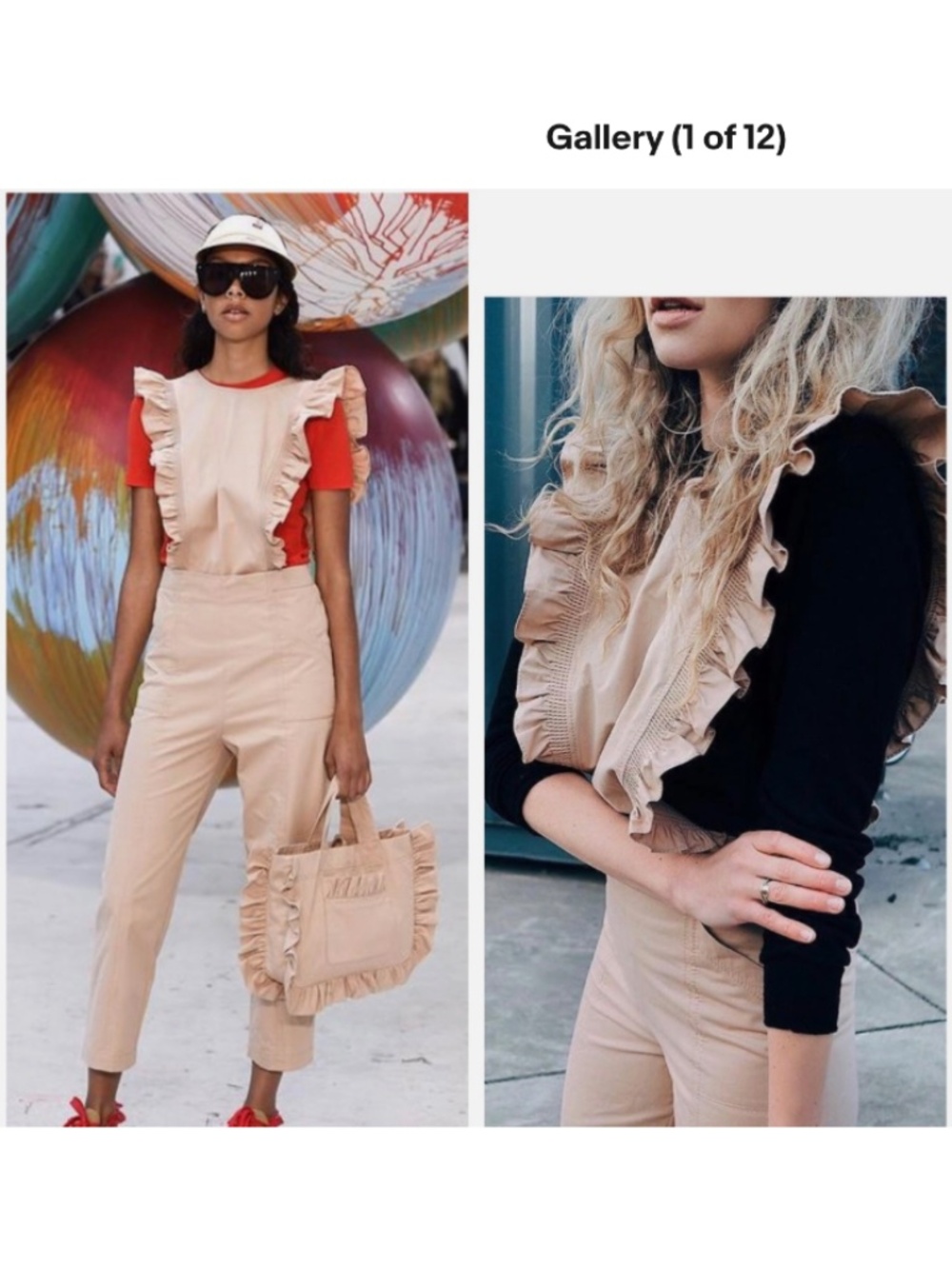 ★NWT GANNI Ruffle Jumpsuit Sand size 34★